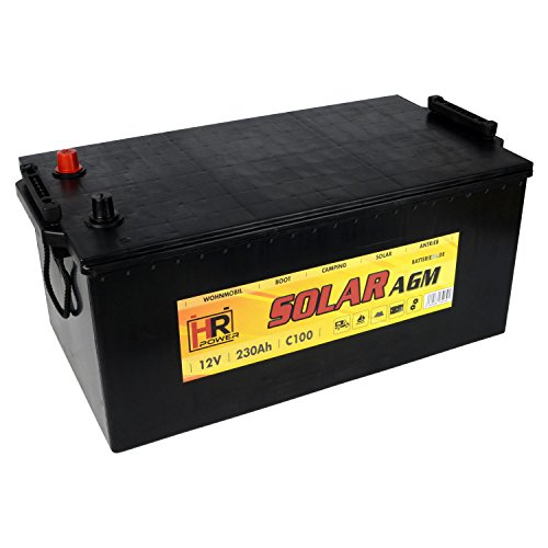 HR Solar AGM | 12V 230Ah Versorungsbatterie als Wohnmobilbatterie Bootsbatterie...