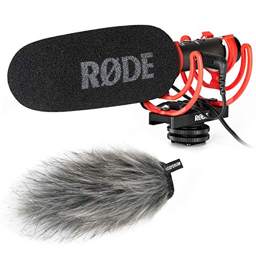 Rode Videomic NTG Broadcast Kamera-Mikrofon + keepdrum Fell-Windschutz