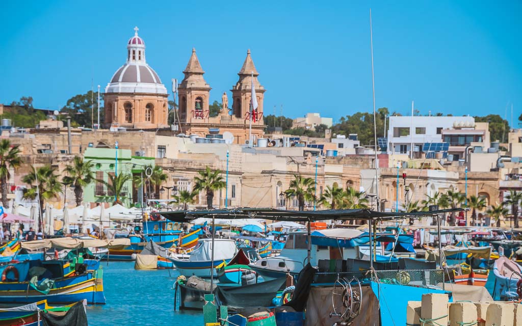 Hafen in Marsaxlokk in Malta