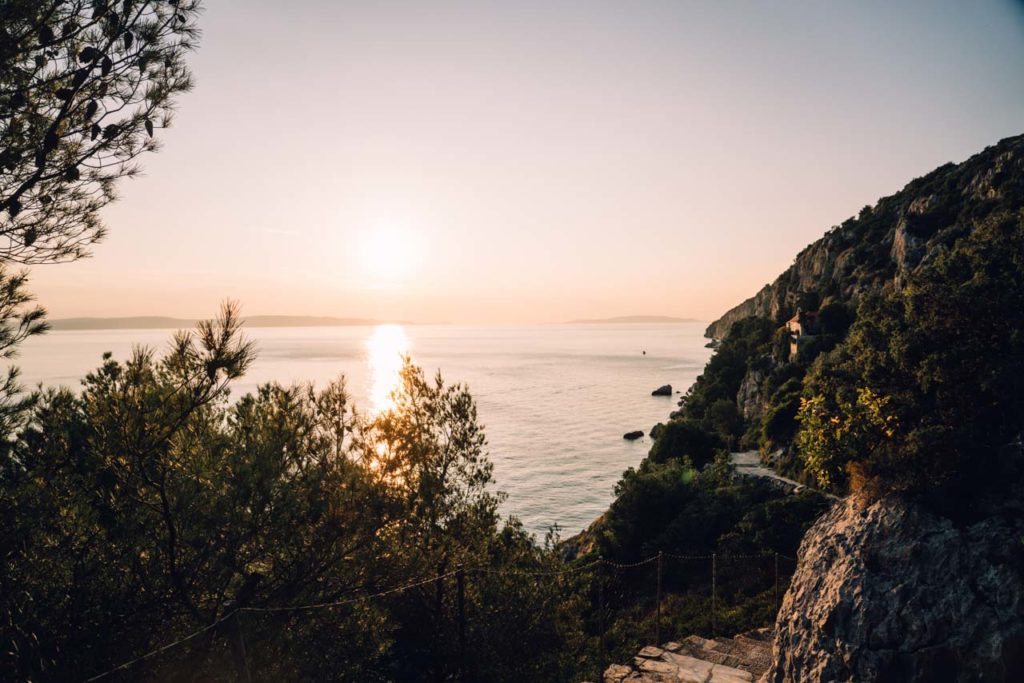 Sonnenuntergang der Insel Ciovo